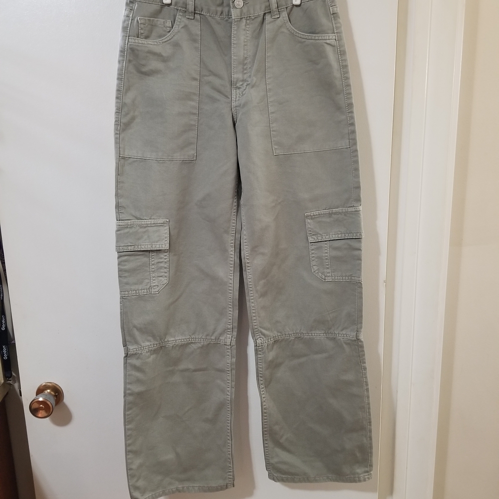 Zara Cargo Pants Khaki Utility Straight Leg Size 2 (28x30 Fit)